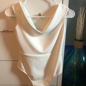 Misguided white off the shoulder body suit